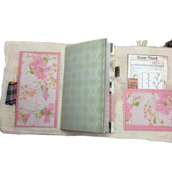 Writing Junk Journal Vintage Style Fabric Cover Diary Includes Ephemera No 21 u - Picture 4 of 10